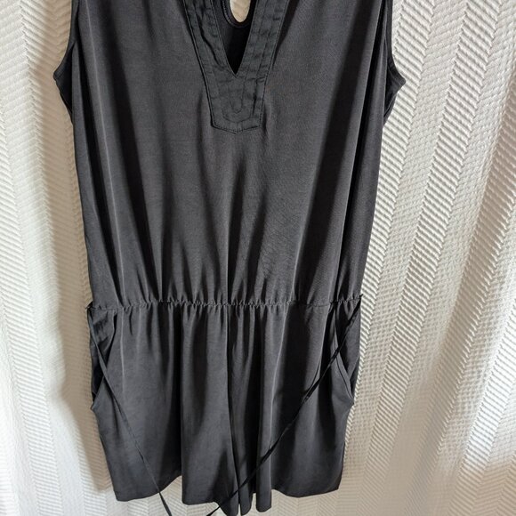 White House Black Market Sandwashed SL Jersey Romper Washed Black Medium - Picture 10 of 11